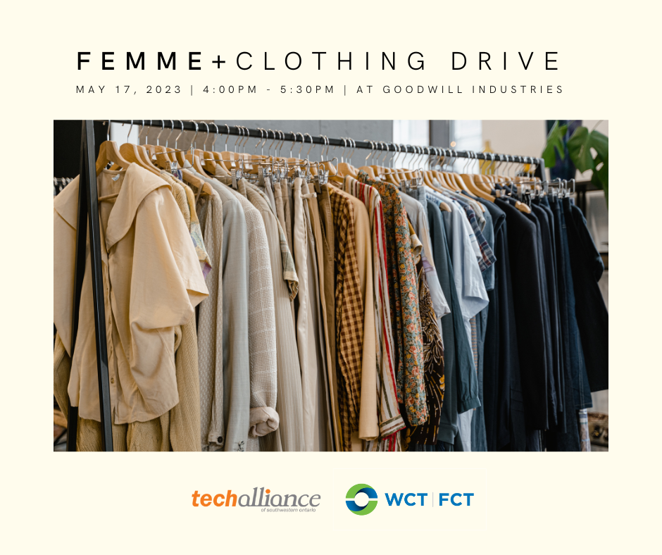 a poster for the women's clothing drive.